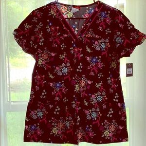 Breast cancer scrub top